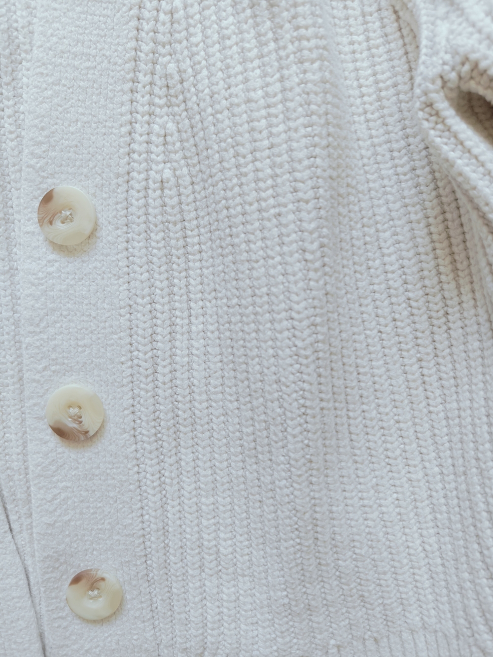 Old Navy Off White Chunky Ribbed Cardigan Knit Button Sweater | Fits Like Large - Picture 3 of 4